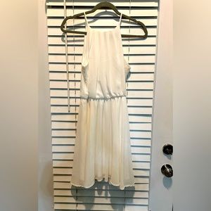 BLUE RAIN Ladies Small Sleeveless Dress White Georgette Above Knee